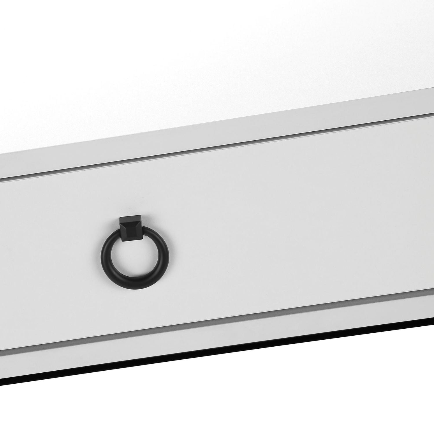 Monarch Specialties Computer Desk, Home Office, Laptop, Storage Drawers, 42"l, Work, Metal, Laminate, Glossy White, Black, Contemporary, Modern