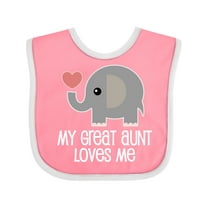 Inktastic Great Aunt Loves Me Elephant Boys or Girls Baby Bib