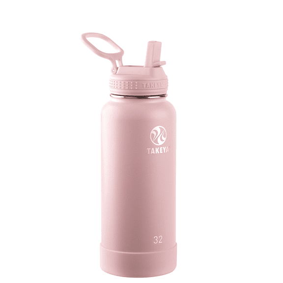 Takeya Actives Stainless Steel Water Bottle w/Straw lid, 32oz Blush