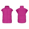 thumbnail image 6 of Women's Puffer Vest Sleeveless Stand Collar Zip Up Solid Cardigan Jacket Outerwear with Pockets Hot Pink L, 6 of 9