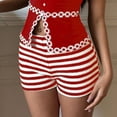 thumbnail image 5 of Women's Summer Striped Elastic Waist Drawstring Casual Shorts for Beach and Outdoor Activities, 5 of 9