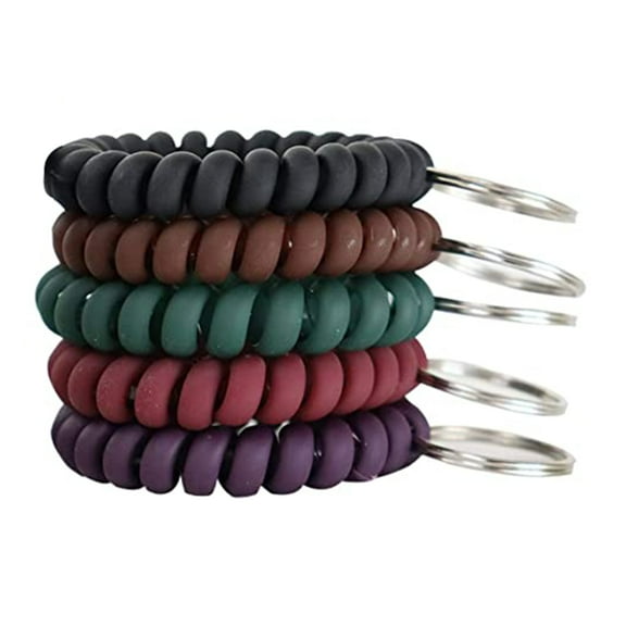 5Pcs Wrist Keychain Eco-friendly Stretchable Plastic Flexible Spiral Wrist Coil for Kids