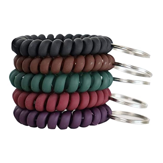 5 llaveros de muñeca de plástico flexible y extensible con espiral para niños.