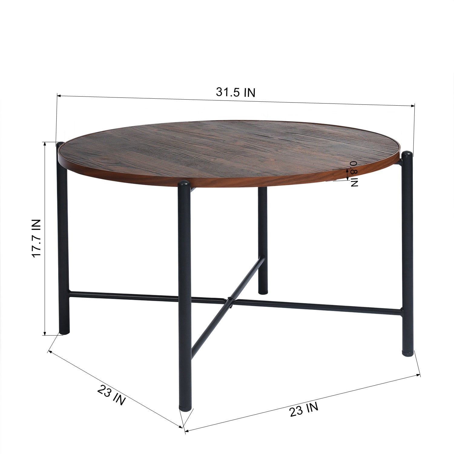 Kepooman Round Coffee Table, Rustic Wooden Surface Top & Sturdy Metal Legs Industrial Sofa Table for Living Room Modern Design Home Furniture Kepooman Round Coffee Table, Rustic Wooden Surface Top & Sturdy Metal Legs Industrial Sofa Table for Living Room Modern Design Home Furniture