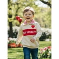 thumbnail image 4 of BemeyourBBs Toddler Baby Boy Girl Valentine Outfit Jesus Love Me Sweatshirt Fall Winter Spring Baby Christening Clothes Long Sleeve Plaid Lapel Quarter Zip Pullover Letter Heart Embroidery Tops, 4 of 9