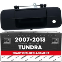 Tailgate Handle Assembly Replacement - Compatible with 2007-2013 Toyota Tundra - Liftgate Latch in Textured Black, Plastic No Rear Camera Hole - OEM 69090-0C040, 81213