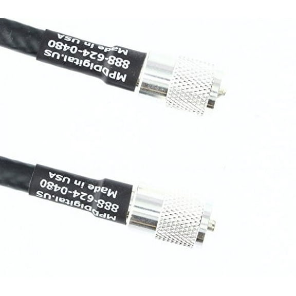 MPD Digital Made in The USA RG-213 - Non Contaminating UL Listed Coaxial Cable with USA Made UHF PL-259 Male Connectors for HF VHF UHF Ham and CB Radio Antenna Cable 10 ft