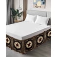 thumbnail image 4 of Western Stars Brown Bed Skirt King Size, Farmhouse Country Vintage Wood Grain Wrap Around Bed Skirting with Adjustable Elastic Strap, Dust Ruffle Pleated Bedskirts 16 Inch Drop for Bedroom King Beds, 4 of 9