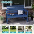 thumbnail image 2 of FODINGHILL Outdoor Bench with 2 Seat，HDPE All Weather Park Bench，700LBS Weight Capacity，Suit for Park，Garden and Porch，Blue, 2 of 7