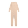 thumbnail image 7 of Trikvn Women's 2 Piece Sweatsuits Cable Knit Sweater Sets Long Sleeve Pullover Tops and Elastic Waist Jogger Pants Lounge Matching Sets Fall Winter Casual, 7 of 7