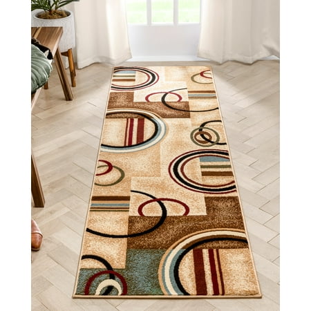 Well Woven Barclay Arcs & Shapes Modern Abstract Geometric Ivory 2'3" x 7'3" Runner Rug