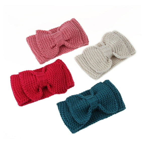 WRITWAA 1Pack Knitted Headwrap Bow Knot Crochet Headband Winter Ear Warmer for Women Red