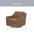 thumbnail image 5 of My Texas House Roan Swivel Accent Chair, Brown Fabric Upholstery, 5 of 11