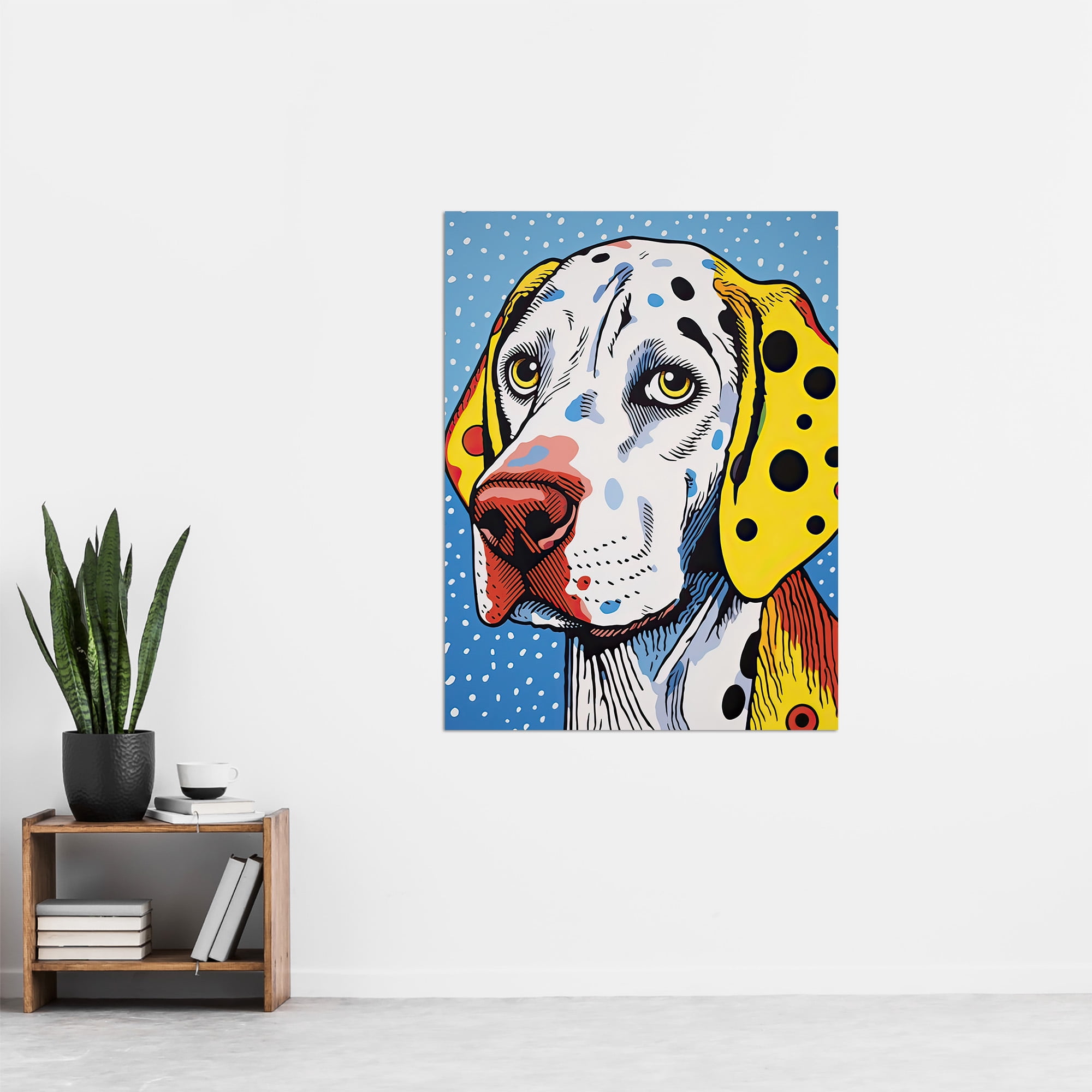 Dalmatian Dog Pop Art Painting Yellow Orange Blue Roy Lichtenstein