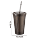thumbnail image 2 of Vaso de doble pared con pajita, vasos de plástico, vasos de café helado reutilizables, vasos transparentes, 2 of 5