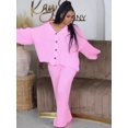 thumbnail image 5 of Conjuntos de 2 piezas para mujer Conjuntos a juego Conjuntos de dos piezas de punto Suéter Top y pantalón Trajes Ropa 2024 Otoño Invierno, 5 of 5