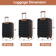 thumbnail image 2 of Rugerasy Suitcase Sets Of 3 With TSA Locks, 360 ° Rotating Wheels, Zipper Compartment Expandable Checked Luggage Suitcase Set, 20/24/28inch, 2 of 6