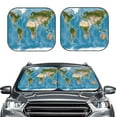 thumbnail image 2 of Haiem Earth View World Map Car Windshield Sun Shade (2 Pieces) Foldable Windshield Sun Shade Car Accessories for Truck SUV Pickup-Medium, 2 of 7