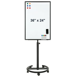 Maxtek Mobile Whiteboard –36 x 24 inches Portable Magnetic Dry Erase Easel  Standing Board 