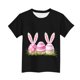 thumbnail image 4 of Blusas y camisas de manga corta con cuello redondo Camiseta estampada de manga corta de Pascua para niños Cuello redondo Manga corta Casual Versátil Para niñas Niños Top de poliéster, 4 of 5