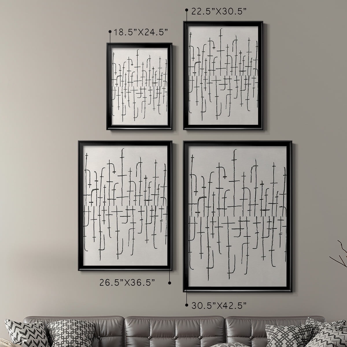 Vertical Arrangement II Premium Framed Print, in Gold, Black, or Silver - Ready to Hang