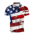 thumbnail image 4 of Men's & Big Short Sleeve Mesh Golf Shirts UPF 50+ Raglan Patriotic American Graphic Polo Shirt (S-5XL) Black, 4 of 5