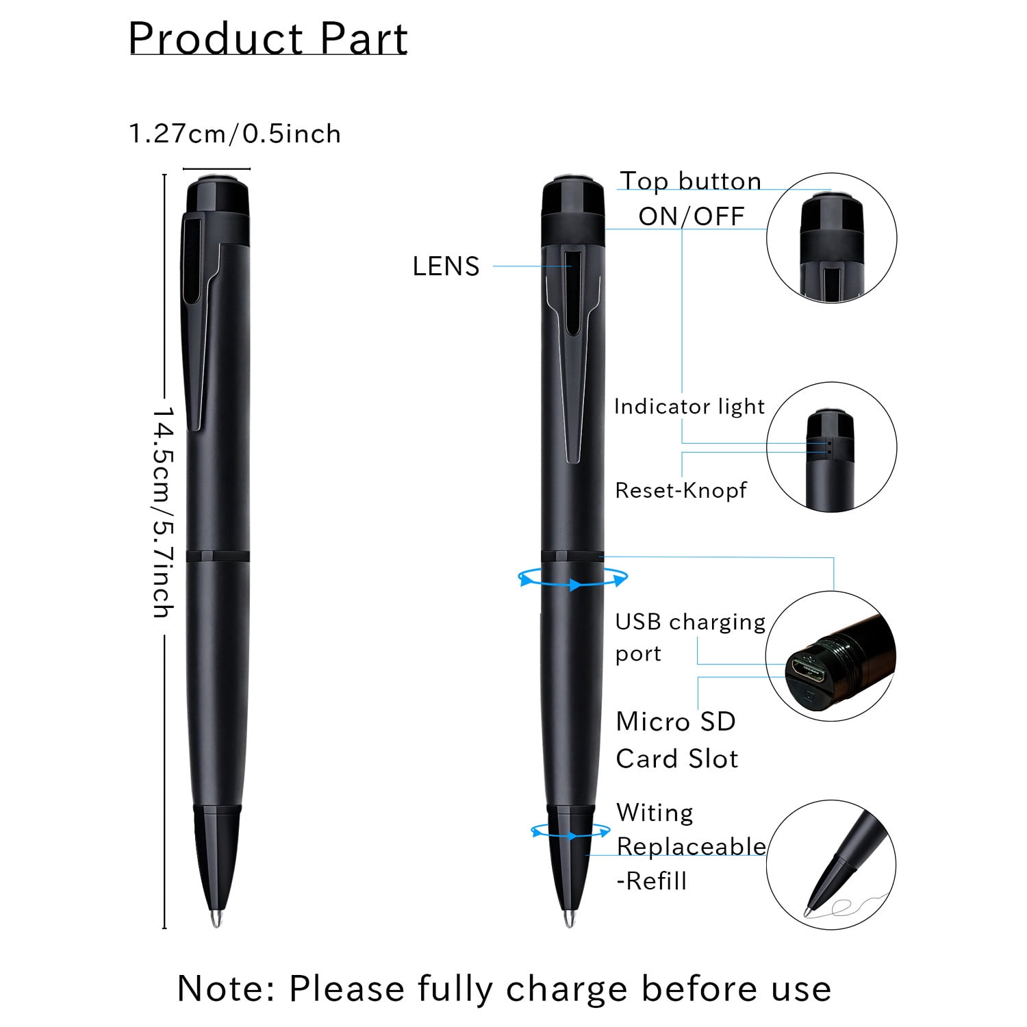 1080P HD Portable Camera for Indoor/Outdoor Surveillance, Body Camera Recording, Perfect for Lectures, Meetings, and Business Us