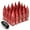 Red, variant on J2 Engineering LN-T7-012-125-BL J2 Engineering 7075 -T6 Forged Aluminum M12 x 1.25 16Pcs 80mm Height Spiky Cap Lug Nut Set w / 4Pcs Lock Key Blue