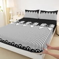 thumbnail image 4 of Erosebridal Cute Kawaii Bowknots Bed Sheets,Modern Geometric Lines King Sheets For Bowknot Lovers 4-Piece, 4 of 6