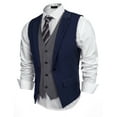 thumbnail image 3 of Coshow Men's Suit Vests Layered Waistcoat Business Formal Dress Vest for Wedding with Pockets, 3 of 8