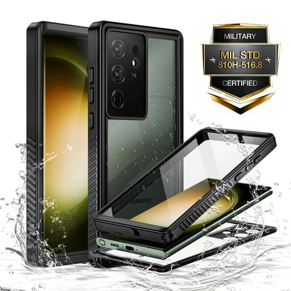Ancove Compatible with Samsung Galaxy S24 Plus Case with Built-in Screen Protector,Waterproof Heavy Duty Shockproof Ful Body Protective Case for Samsung Galaxy S24 Plus/S24 ,(Black)