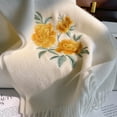 thumbnail image 3 of Peony Embroidered 100% Wool Scarf, 180x30cm, Luxury Winter Wrap & Gift,180*30cm,3, 3 of 25