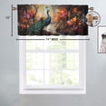 thumbnail image 4 of Peacock Window Curtain Valances Retro Elegant Blue Peacock Feather Beautiful Animal Rod Pocket Window Valance for Living Room Bathroom Bedroom Kitchen 54 by 18 in, 1 Panel, 4 of 6