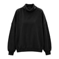 thumbnail image 6 of GZWYHT Womens Mock Neck Sweatshirt Blank Mock Neck Sweatshirt Pullover Sweaters for Women Nurse Mockneck Sweatshirt Camping Sweatshirts Funnel Neck Sweatshirt Black L, 6 of 6
