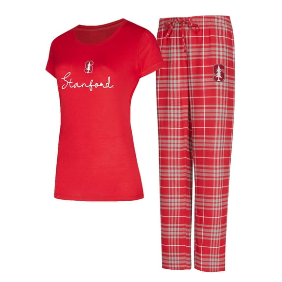 Women's Concepts Sport Cardinal Stanford Cardinal Vector Top & Flannel Pants Sleep Set