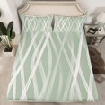 thumbnail image 2 of Homewish Abstract Geometric Striped Full Size Sheets,Painting Line Pattern Bed Sheets,Green White Sheet Sets For Kids,Super Cozy Room Decor,4-Piece, 2 of 7