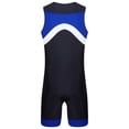 thumbnail image 5 of Sinleey Mens Swimming Jumpsuit Sleeveless Zip Front Bodysuit Bathing Surfing Swimsuit Sport Unitard Blue 3XL, 5 of 6
