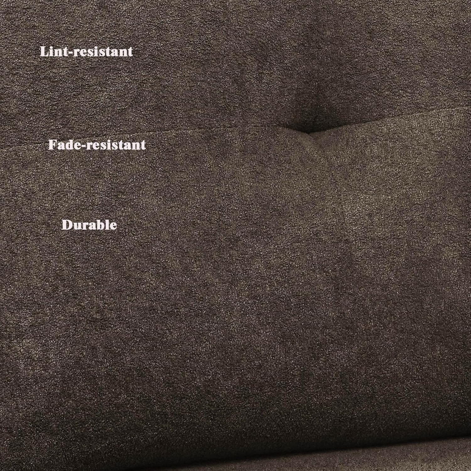 MOONMISS 56.3" Modern Loveseat Sofa, Upholstered 2-Seater Couch with Tufted Back, Sofa Chair with Plastic Legs,Mid-Century Small Space Sofa for Living Room,Bedroom,Apartment,Dark Brown