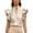 Beige, variant on Women's Stand Collar Ruffle Trim Tank Top Summer Sweet V-Neck Sleeveless Blouse Loose Fit Fashion Boho Beach Vacation Tops Black