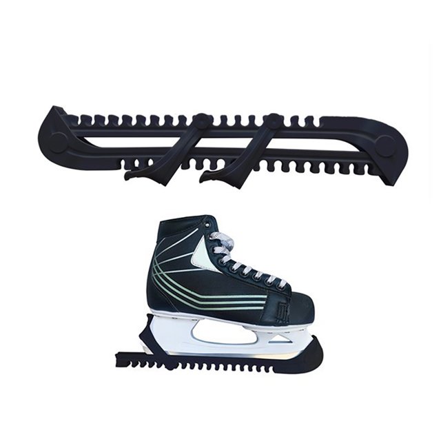 Protector De Hoja De Hielo Cuchilla de plástico para caminar cubre protección ajustable antideslizante para hockey (negro)