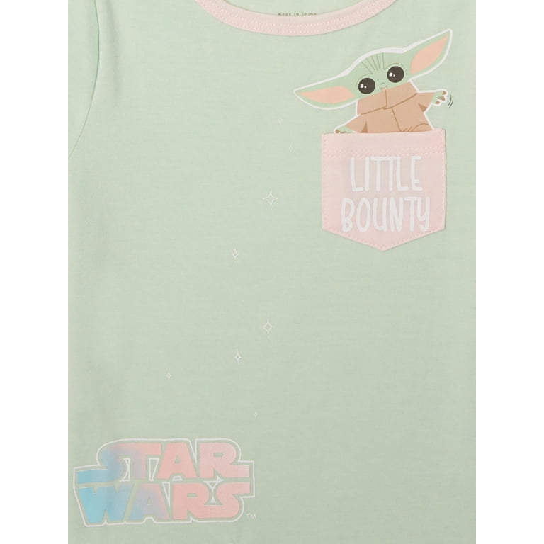 12M-5T Graphic Sizes Mandalorian Baby Wars Toddler The Print Shirts, & 3-Pack, Baby Girls Star T- Yoda