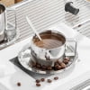 Juego de tazas de café de acero inoxidable 304 estilo europeo, taza de agua con doble aislamiento, ideal para oficina, recepción o como regalo de negocios.