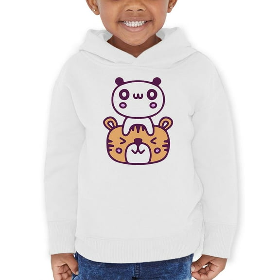 Kawaii Panda Tiger Friendship Hoodie Toddler -Image by Shutterstock, 4 Toddler