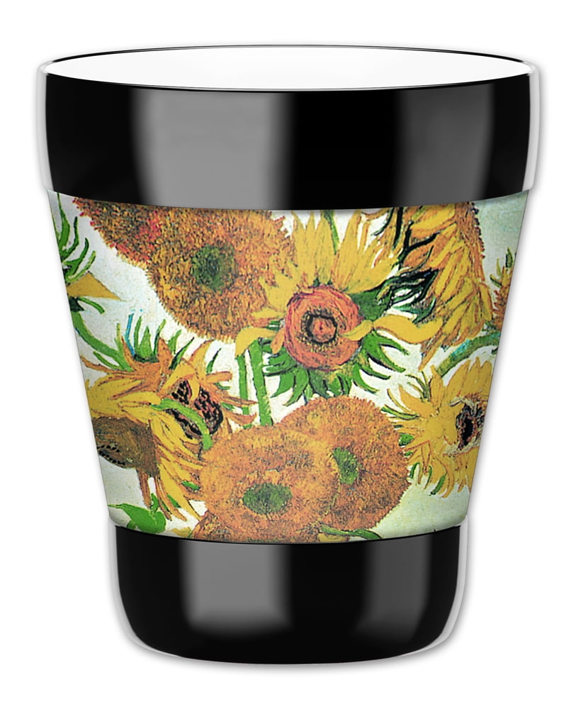 Mugzie Klimt Sunflowers Travel Mug with Insulated Wetsuit Cover 16 oz Black 102-ZIE 