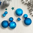 thumbnail image 2 of Shiny and Matte Blue Glass Ball Christmas Ornaments - 2.5" (63mm) - 40ct, 2 of 7