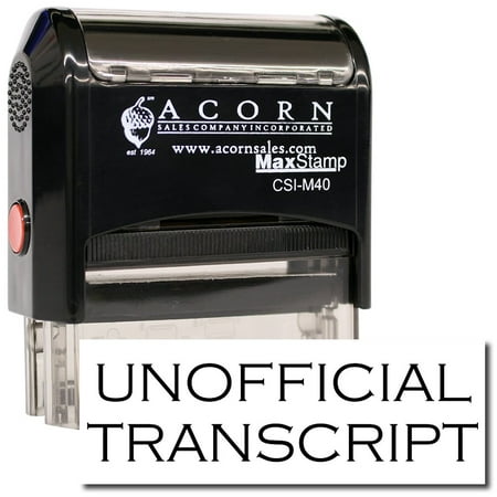 Large Self-Inking Unofficial Transcript Stamp with Yellow Ink