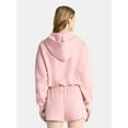 thumbnail image 2 of No Boundaries Bubble-Hem Hoodie and Drawstring Shorts Set, 2-Piece, Women’s, 2 of 4