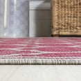 thumbnail image 6 of JONATHAN Y SANTA MONICA 5' Round Area Rug, Trebol Moroccan Trellis Textured Weave - Fuchsia/Light Gray, SMB109H-5R, 6 of 8