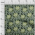 thumbnail image 2 of oneOone Silk Tabby Green Fabric Floral Retro Sewing Material Print Fabric By The Yard 42 Inch Wide, 2 of 5