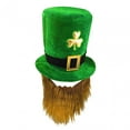 thumbnail image 5 of Segolike ' Leprechaun Top Hat with Brown Beard Shamrock Velvet Hat for Celebration Dress up Supplies Props Favors Hat Only, 5 of 8